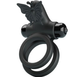 Alternative view of PRETTY LOVE - DOBLE ANILLO VIBRADOR CON ESTIMULADOR NEGRO