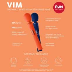 FUN FACTORY - VIM WAND RUMBLE VIBRADOR RECARGABLE SILICONA AZUL MEDIANOCHE - piKanteo | Despierta tu lado más piKante