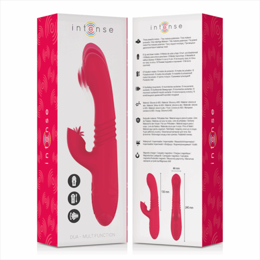 INTENSE - DUA VIBRADOR MULTIFUNCIÓN RECARGABLE UP & DOWN CON LENGUA ROJO - Imagen 5
