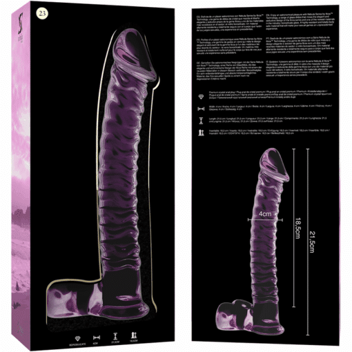 NEBULA SERIES BY IBIZA - MODELO 23 DILDO CRISTAL ROSA 21.5 CM -O- 4 CM - Imagen 6