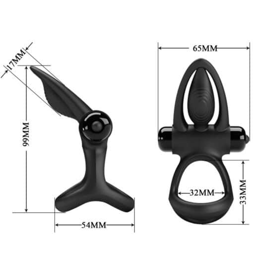 PRETTY LOVE - ANILLO VIBRADOR 10 VIBRACIONES SILICONA NEGRO - Imagen 6