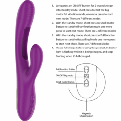 INTENSE - APOLO VIBRADOR MULTIFUNCIÓN RECARGABLE 7 VIBRACIONES CON LENGUA OSCILANTE MORADO - piKanteo | Despierta tu lado más piKante