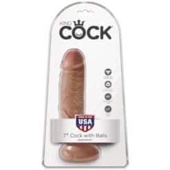 KING COCK - PENE REALÍSTICO CON TESTÍCULOS 13.2 CM CARAMELO - piKanteo | Despierta tu lado más piKante