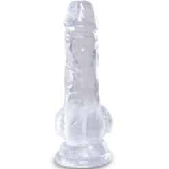 Alternative view of KING COCK - CLEAR PENE REALÍSTICO CON TESTÍCULOS 10.1 CM TRANSPARENTE