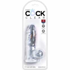 KING COCK - CLEAR PENE REALÍSTICO CON TESTÍCULOS 10.1 CM TRANSPARENTE - piKanteo | Despierta tu lado más piKante