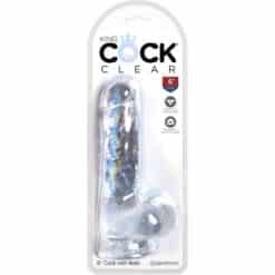 KING COCK - CLEAR PENE REALÍSTICO CON TESTÍCULOS 13.5 CM TRANSPARENTE - piKanteo | Despierta tu lado más piKante