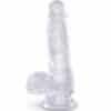 KING COCK - CLEAR PENE REALÍSTICO CON TESTÍCULOS 13.5 CM TRANSPARENTE - piKanteo | Despierta tu lado más piKante