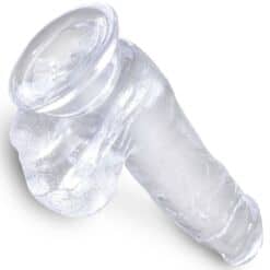 KING COCK - CLEAR PENE REALÍSTICO CON TESTÍCULOS 13.5 CM TRANSPARENTE - piKanteo | Despierta tu lado más piKante
