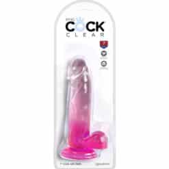 Alternative view of KING COCK - CLEAR PENE REALÍSTICO CON TESTÍCULOS 15.2 CM ROSA