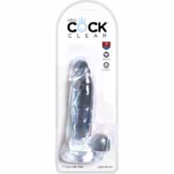 KING COCK - CLEAR PENE REALÍSTICO CON TESTÍCULOS 15.2 CM TRANSPARENTE - piKanteo | Despierta tu lado más piKante