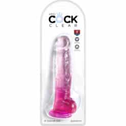 Alternative view of KING COCK - CLEAR PENE REALÍSTICO CON TESTÍCULOS 16.5 CM ROSA