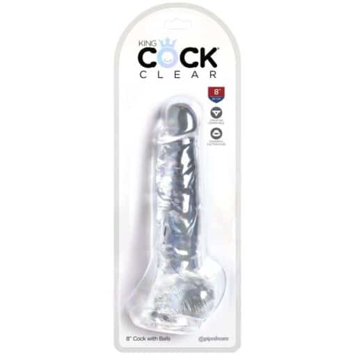 KING COCK - CLEAR PENE REALÍSTICO CON TESTÍCULOS 16.5 CM TRANSPARENTE - Imagen 5