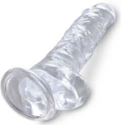KING COCK - CLEAR PENE REALÍSTICO CON TESTÍCULOS 16.5 CM TRANSPARENTE - piKanteo | Despierta tu lado más piKante