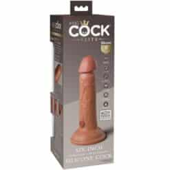 KING COCK - ÉLITE DILDO REALÍSTICO VIBRADOR & SILICONA 15.2 CM CARAMELO - piKanteo | Despierta tu lado más piKante