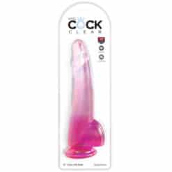 Alternative view of KING COCK - CLEAR DILDO CON TESTÍCULOS 19 CM ROSA