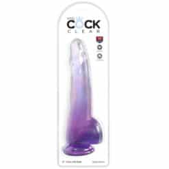 Alternative view of KING COCK - CLEAR DILDO CON TESTÍCULOS 19 CM MORADO