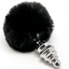 ALIVE - ANAL PLEASURE PLUG ESPIRAL METAL POMPON NEGRO TALLA S - piKanteo | Despierta tu lado más piKante