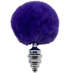 Alternative view of ALIVE - ANAL PLEASURE PLUG ESPIRAL METAL POMPON VIOLETA OSCURO TALLA M