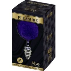 ALIVE - ANAL PLEASURE PLUG ESPIRAL METAL POMPON VIOLETA OSCURO TALLA M - piKanteo | Despierta tu lado más piKante