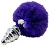 ALIVE - ANAL PLEASURE PLUG ESPIRAL METAL POMPON VIOLETA OSCURO TALLA S - piKanteo | Despierta tu lado más piKante