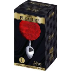 Alternative view of ALIVE - ANAL PLEASURE PLUG LISO METAL POMPON ROJO TALLA L