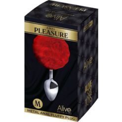 Alternative view of ALIVE - ANAL PLEASURE PLUG LISO METAL POMPON ROJO TALLA M
