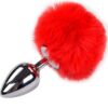 ALIVE - ANAL PLEASURE PLUG LISO METAL POMPON ROJO TALLA S - piKanteo | Despierta tu lado más piKante