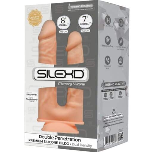 SILEXD - MODELO 1 PENE REALÍSTICO DOBLE PENETRACION SILICONA PREMIUM SILEXPAN 17.5 / 19.5 CM - Imagen 2