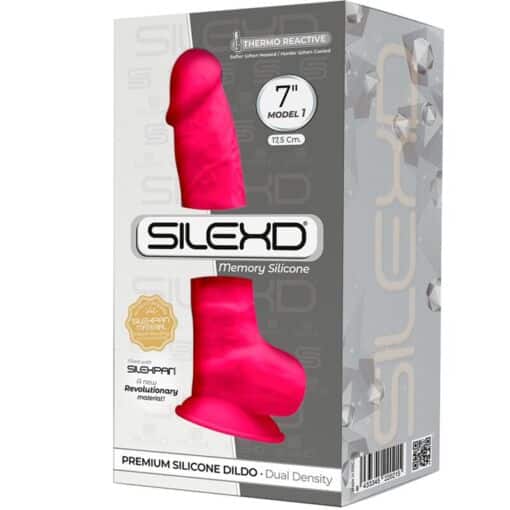SILEXD - MODELO 1 PENE REALÍSTICO SILICONA PREMIUM SILEXPAN FUCSIA 17.5 CM - Imagen 3