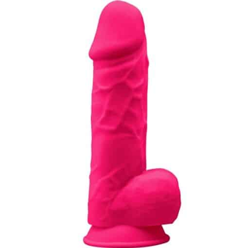 SILEXD - MODELO 1 PENE REALÍSTICO SILICONA PREMIUM SILEXPAN FUCSIA 21.5 CM