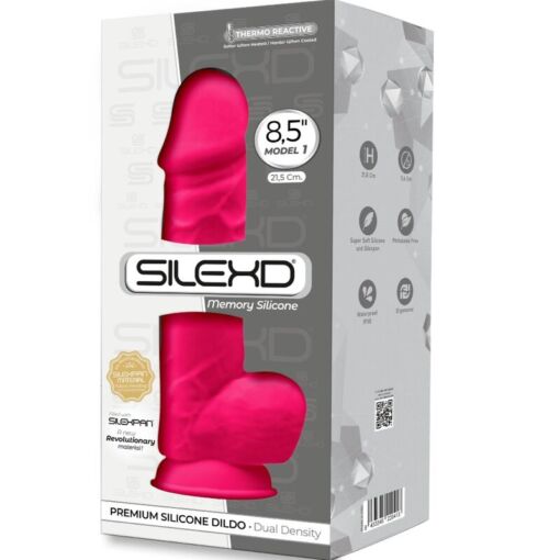 SILEXD - MODELO 1 PENE REALÍSTICO SILICONA PREMIUM SILEXPAN FUCSIA 21.5 CM - Imagen 3