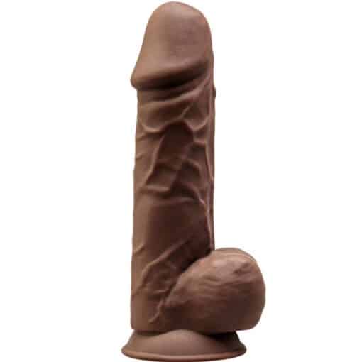 SILEXD - MODELO 1 PENE REALÍSTICO SILICONA PREMIUM SILEXPAN MARRÓN 21.5 CM