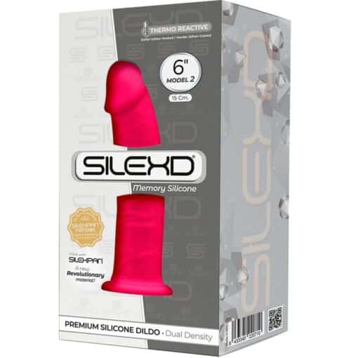 SILEXD - MODELO 2 PENE REALÍSTICO SILICONA PREMIUM SILEXPAN FUCSIA 15 CM - Imagen 3