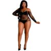 MOONLIGHT - MODELO 9 BODY MANGA LARGA NEGRO BRILLANTE TALLA ÚNICA / PLUS SIZE - piKanteo | Despierta tu lado más piKante