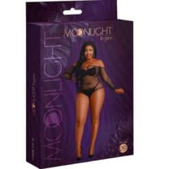 MOONLIGHT - MODELO 9 BODY MANGA LARGA NEGRO BRILLANTE TALLA ÚNICA / PLUS SIZE - piKanteo | Despierta tu lado más piKante