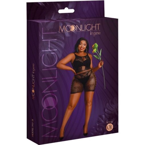 MOONLIGHT - MODELO 1 VESTIDO NEGRO TALLA ÚNICA / PLUS SIZE - Imagen 3