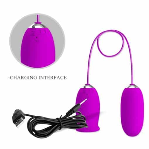 PRETTY LOVE - DAISY HUEVO DUAL VIBRADOR RECARGABLE MORADO - Imagen 8