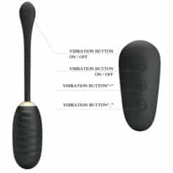 PRETTY LOVE - DOREEN HUEVO VIBRADOR DE LUJO RECARGABLE NEGRO CONTROL REMOTO - piKanteo | Despierta tu lado más piKante