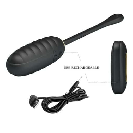 PRETTY LOVE - DOREEN HUEVO VIBRADOR DE LUJO RECARGABLE NEGRO CONTROL REMOTO - Imagen 9