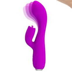 Alternative view of PRETTY LOVE - GLORIA VIBRADOR CONEJO RECARGABLE-IMPERMEABLE MORADO