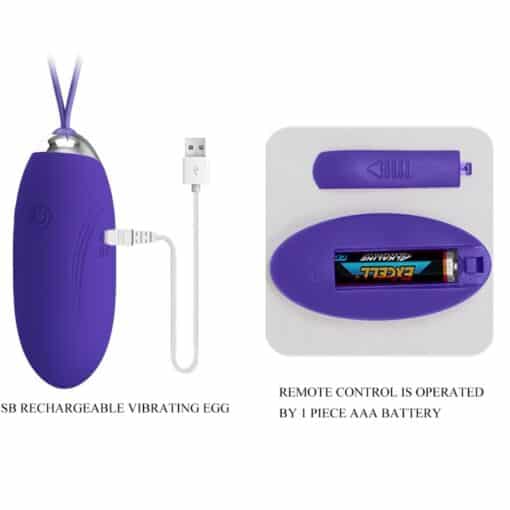 PRETTY LOVE - JENNY YOUTH HUEVO VIBRADOR CONTROL REMOTO VIOLETA - Imagen 6