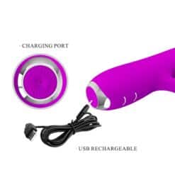 PRETTY LOVE - RACHEL VIBRADOR RECARGABLE CON ONDAS ESTIMULADORAS MORADO - piKanteo | Despierta tu lado más piKante