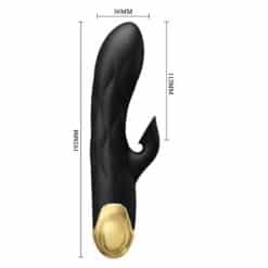 PRETTY LOVE - VIBRADOR DE LUJO BAÑADO EN ORO RECARGABLE NEGRO - piKanteo | Despierta tu lado más piKante