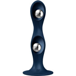 Alternative view of SATISFYER - DOUBLE BALL-R DILDO SILICONA AZUL