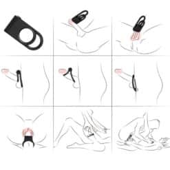 Alternative view of ARMONY - TWINS ANILLO DOBLE VIBRADOR PAREJAS NEGRO