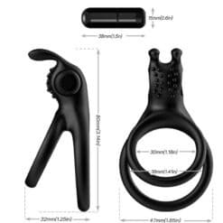 ARMONY - TRAVELER ANILLO DOBLE VIBRADOR PAREJA RABBIT NEGRO - piKanteo | Despierta tu lado más piKante