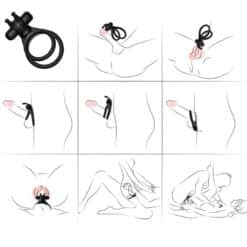 ARMONY - TRAVELER ANILLO DOBLE VIBRADOR PAREJA RABBIT NEGRO - piKanteo | Despierta tu lado más piKante