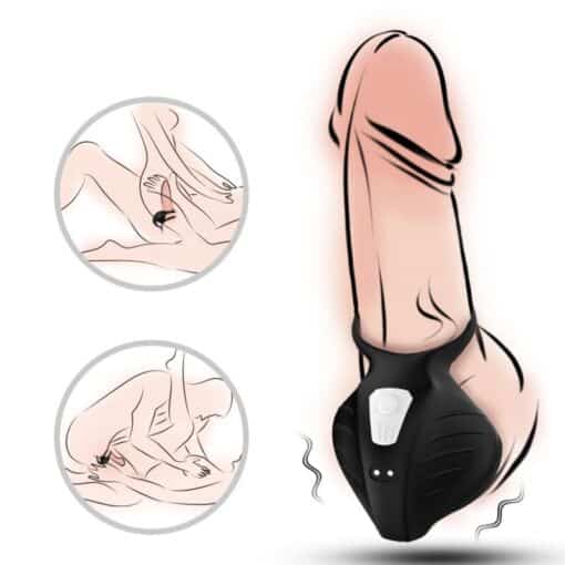 ARMONY - MANTA ANILLO VIBRADOR TESTÍCULOS NEGRO - Imagen 3