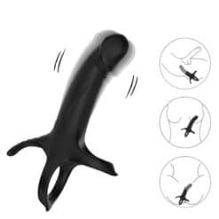 Alternative view of ARMONY - DILDO CON ANILLO & VIBRADOR CONTROL REMOTO NEGRO