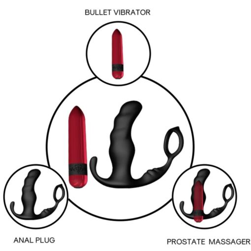 ARMONY - KNIGHT VIBRADOR ANAL PROSTATA & ANILLO CONTROL REMOTO NEGRO - Imagen 3